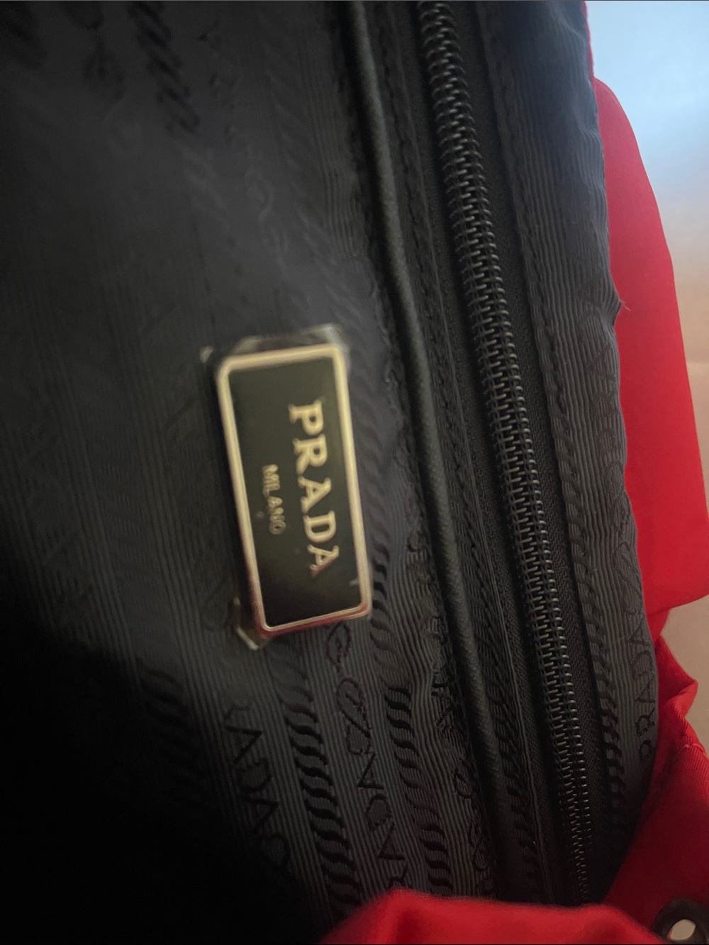 Prada Red Studded Nylon Drawstring Backpack - Picture 2 of 4
